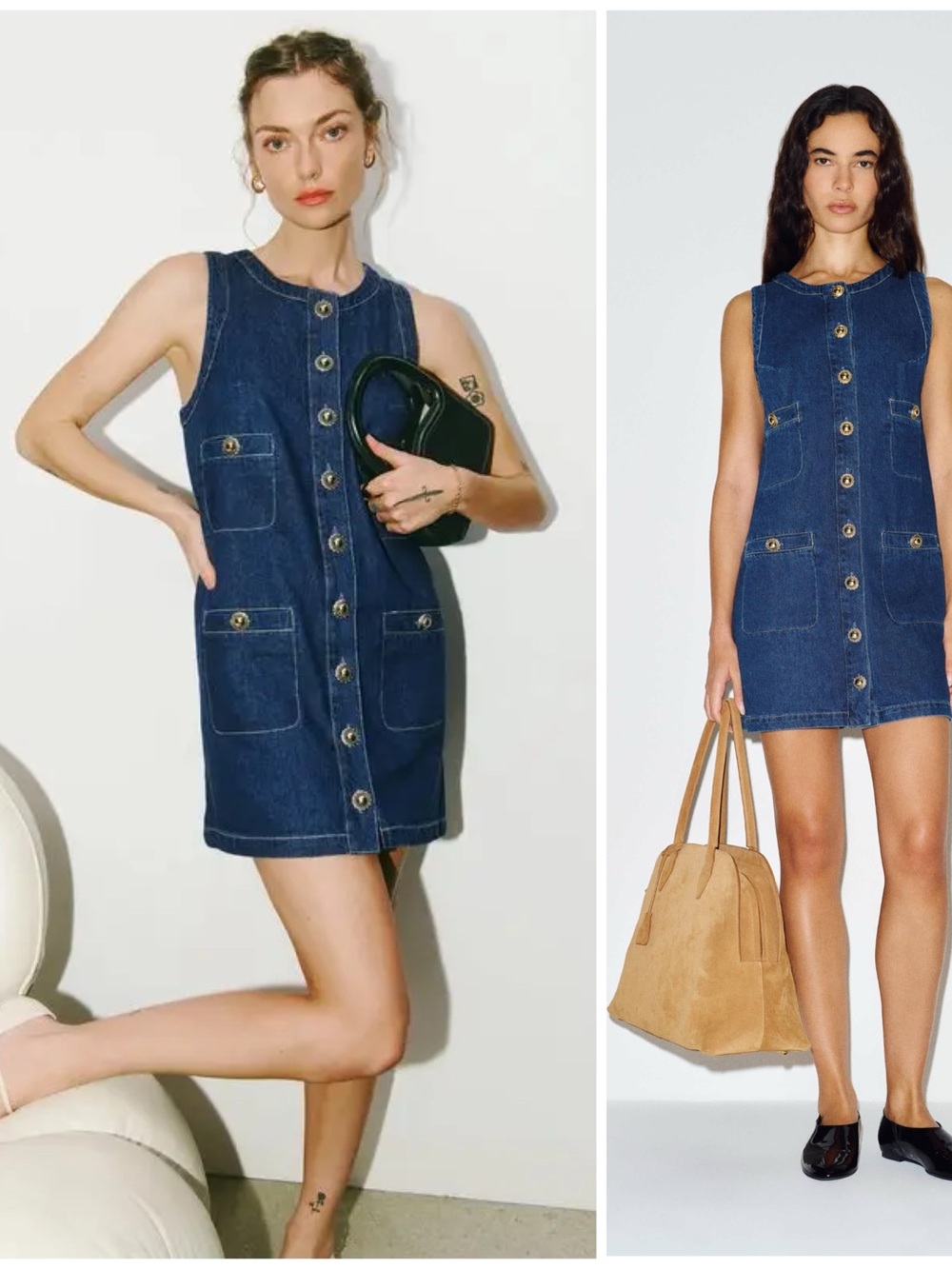 NWT Reformation Tropez Denim Mini Short Dress in Blue Salinas Size Women’s 0